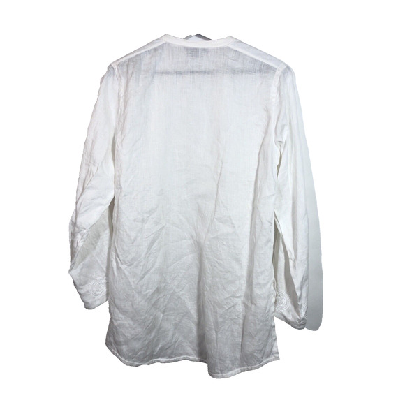 White Linen Embroidered Jacket and Tank Top Set Jaeger Lightweight Size 6 Y2K - Picture 11 of 13